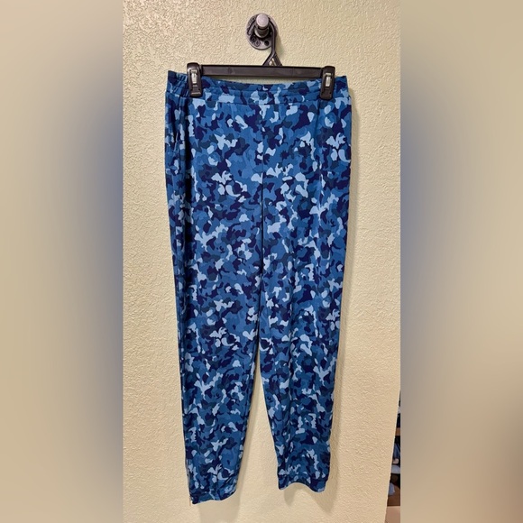 Susan Graver Pants - Susan Graver Blue Camouflage Track Pants